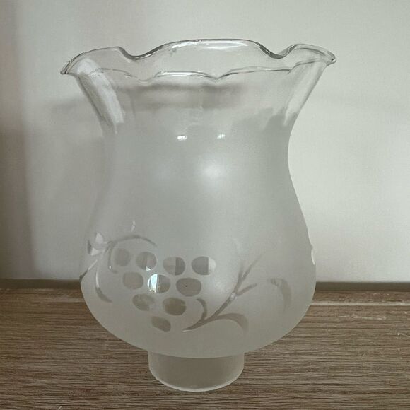 Vintage Clear Frosted Glass Vanity Ceiling Fan Globe Shade - Picture 1 of 7